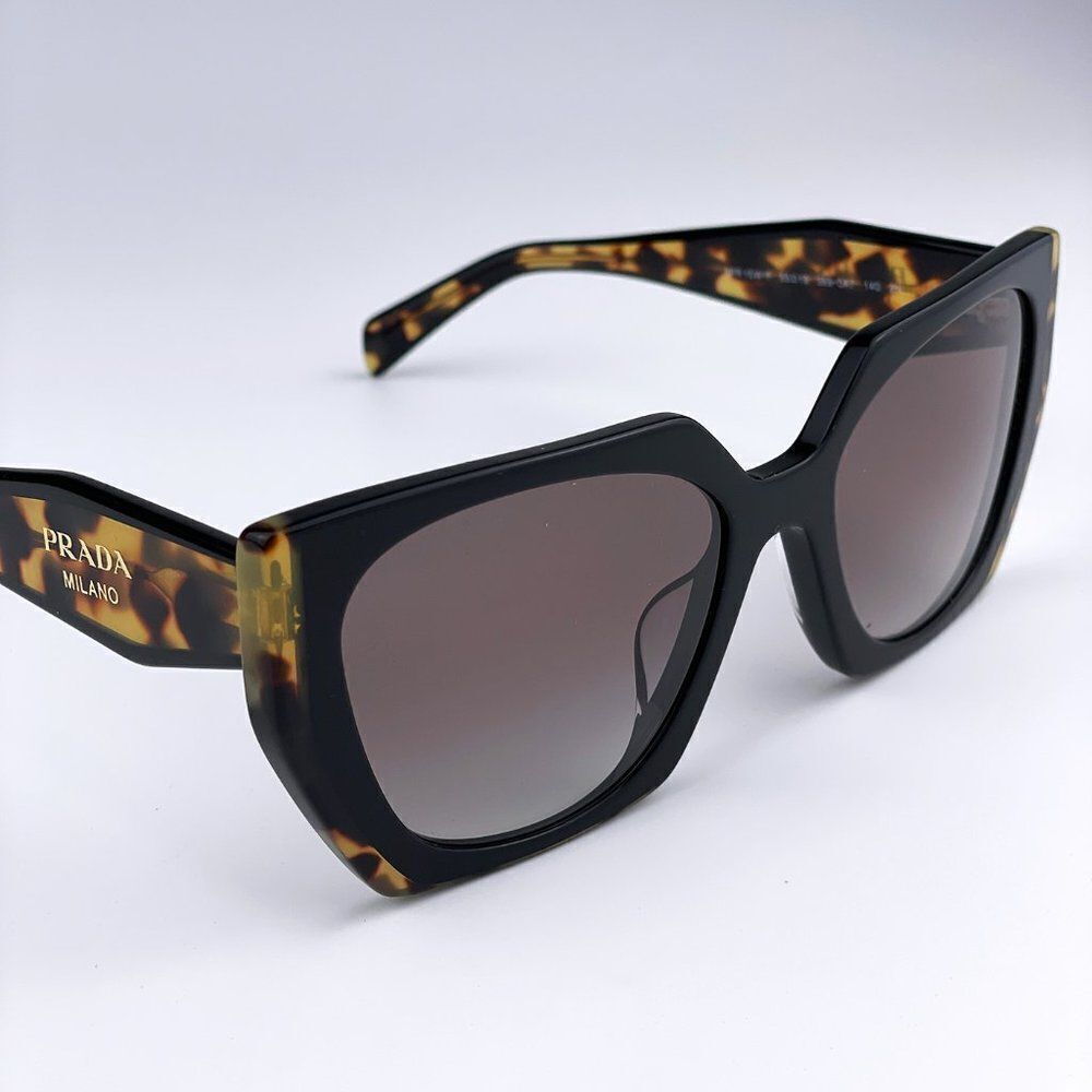 NEW Prada PR15WS 3890A7 Black Tortoise Dark Gray Gradient Square Women Sunglasse - Picture 5 of 9